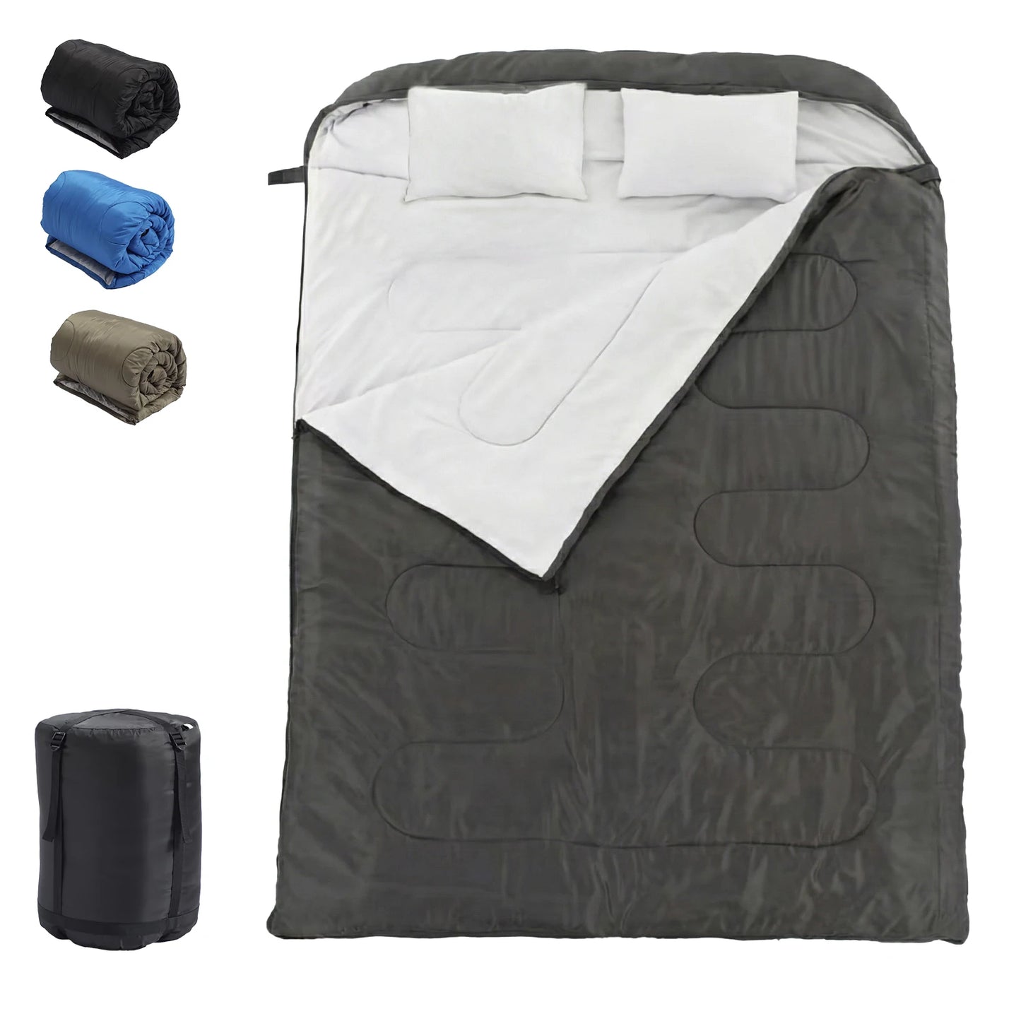 Double Sleeping Bag With Pillow For Two Person Three Season