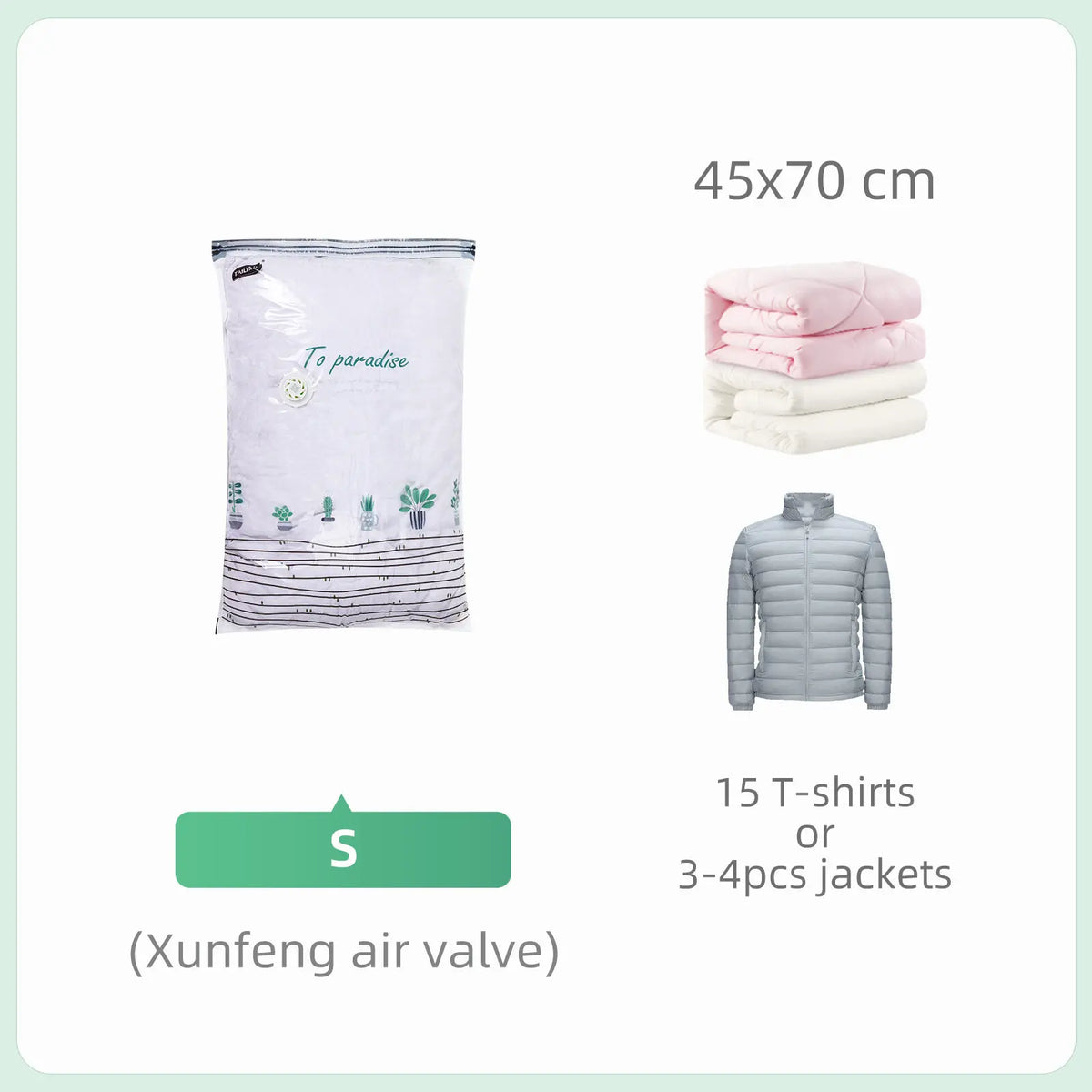 Taili Vacuum Storage Bags Cubic Compression for Clothing and Blankets