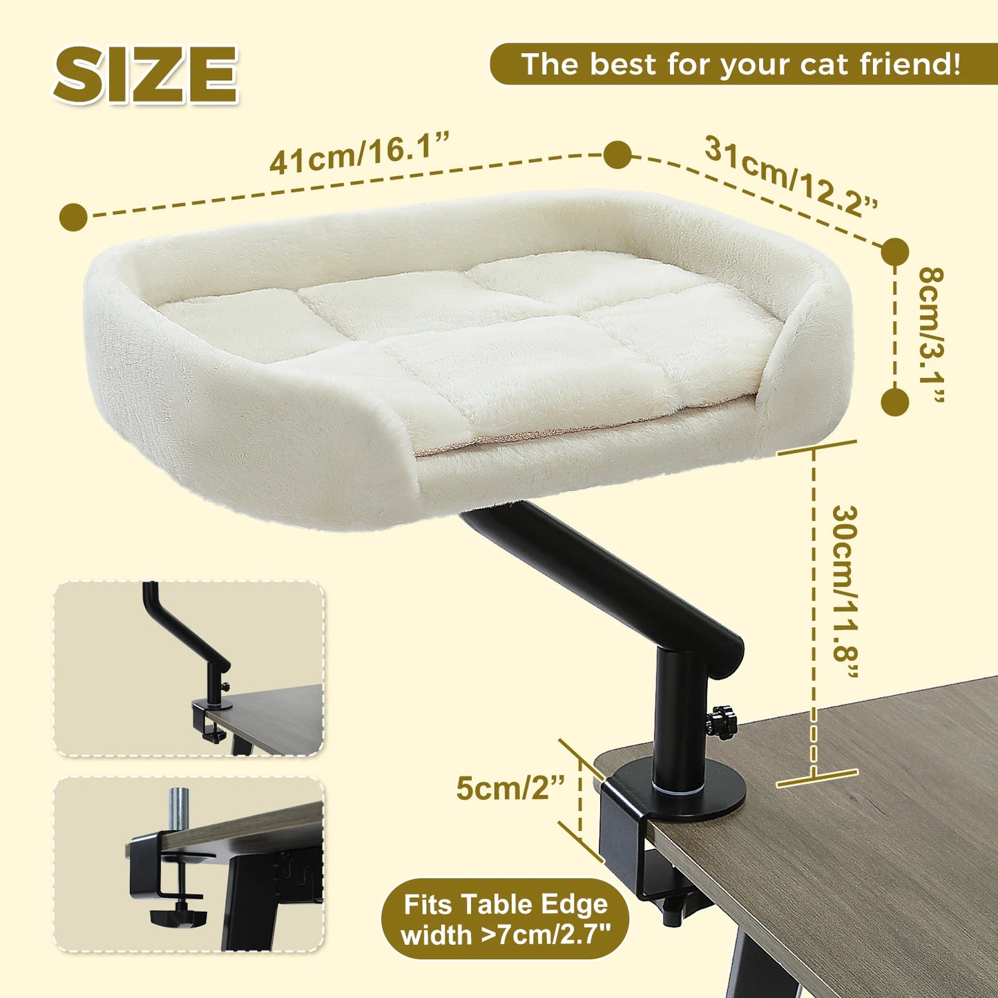 PAWZ Road Cat Desk Bed 360 Rotatable Cat Bed Stand For Indoor Cats