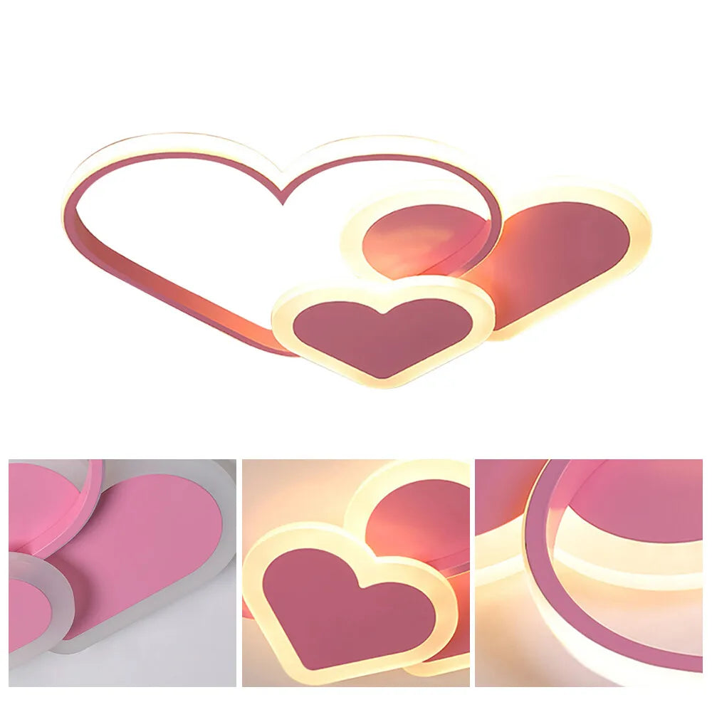 Heart Shaped LED Ceiling Light With Remote 36W 3040LM Adjustable 3000K-6000K