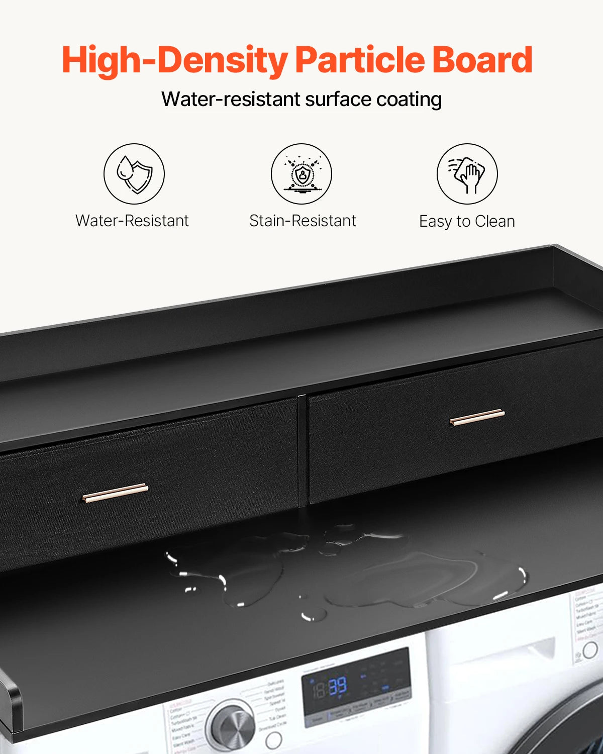 SucceBuy Washer Dryer Countertop With Drawer Shelf System