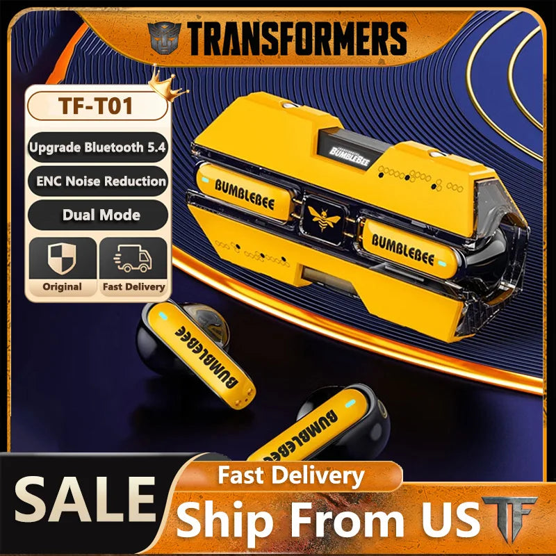 Transformers TF T01 Gaming Earphones Bluetooth 5.3 ENC Noise Reduction