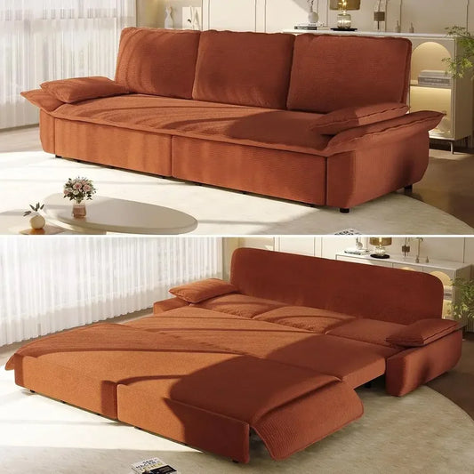 Corduroy Sleeper Sofa Bed Pull Out Couch 3 In 1 Convertible