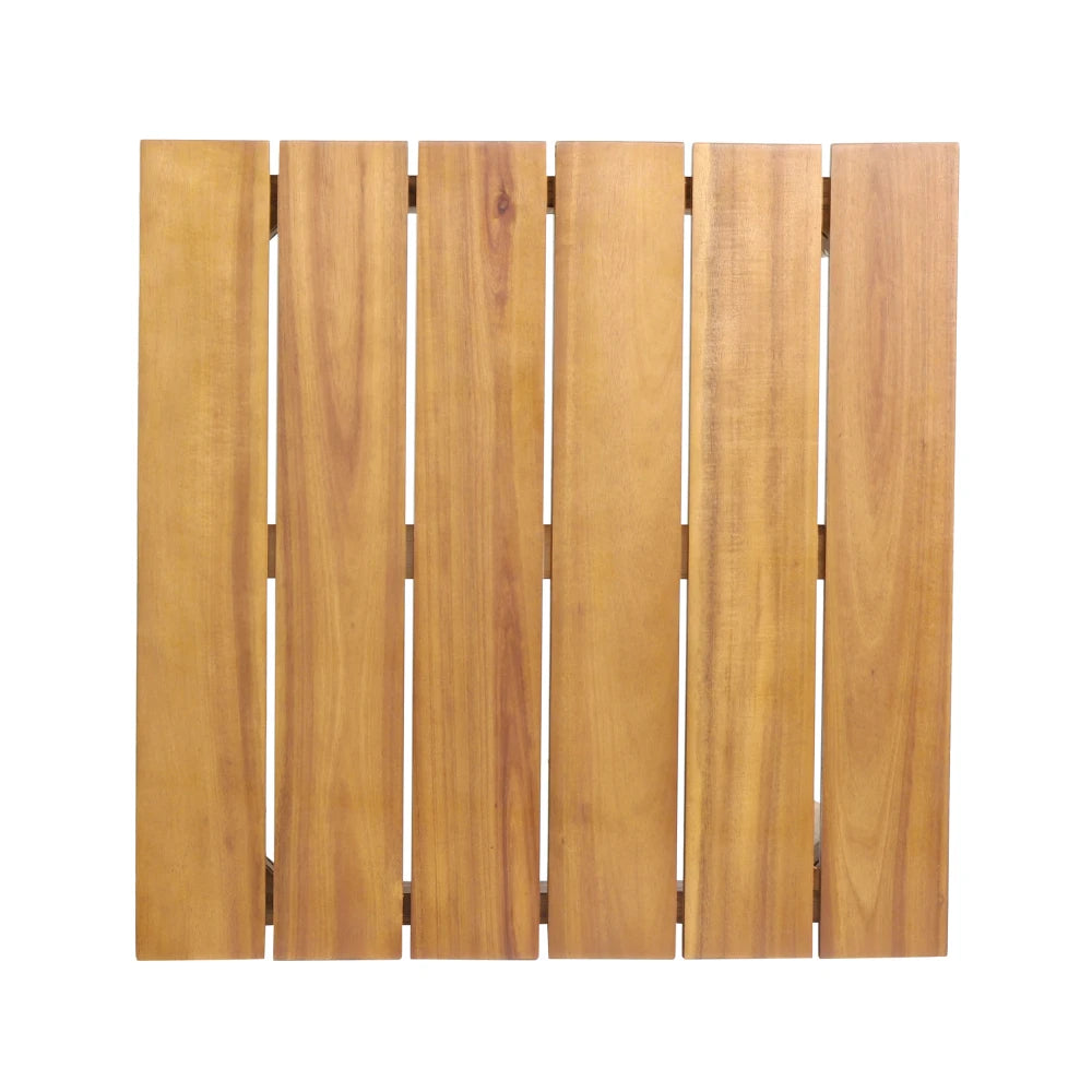LISM Rustic Acacia Wood Outdoor Side Table With Slat Top