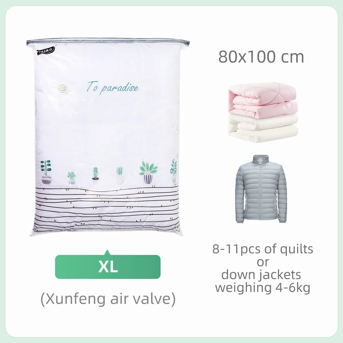 Taili Vacuum Storage Bags Cubic Compression for Clothing and Blankets