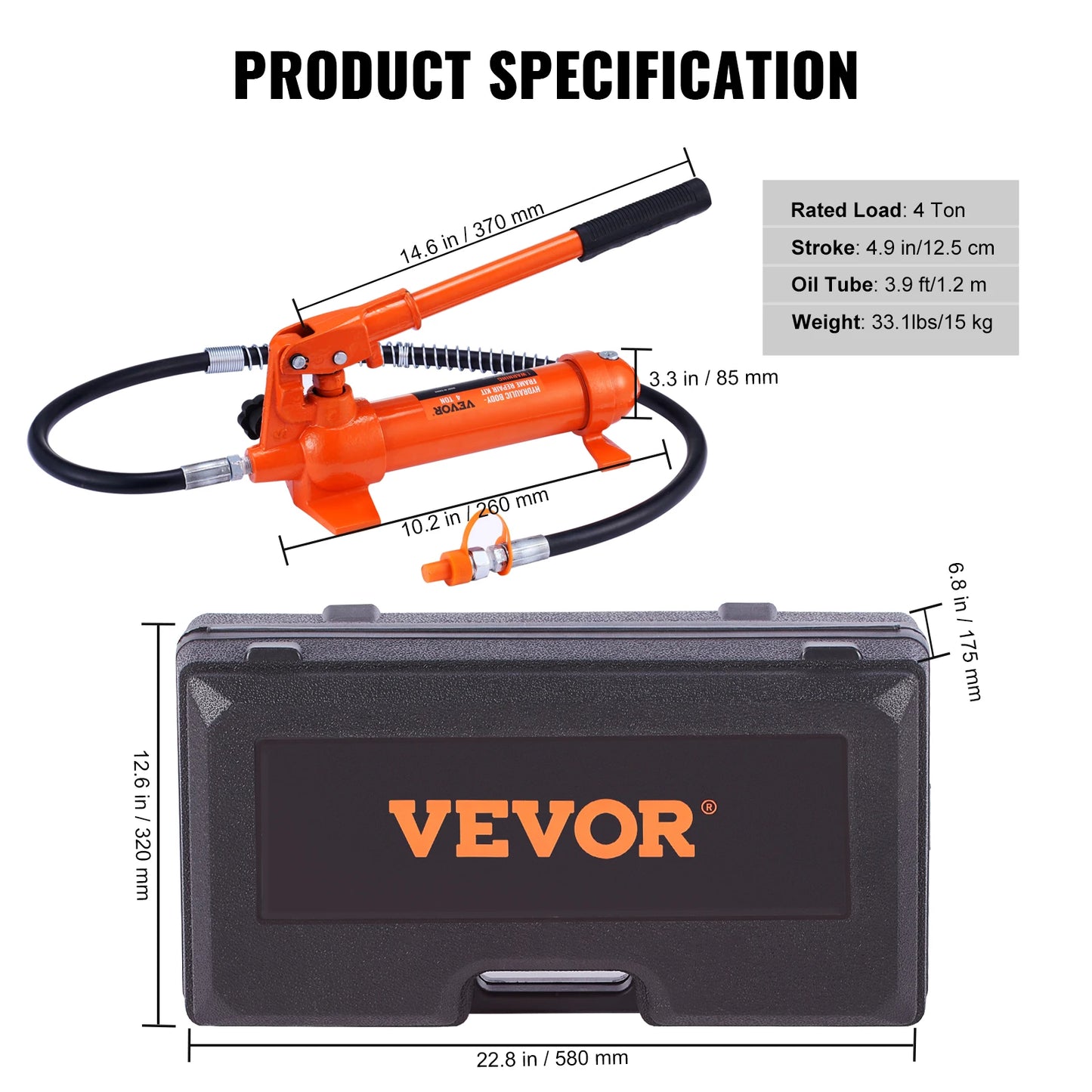 SucceBuy 4 10 12 20 Ton Hydraulic Cylinder Jack Kit