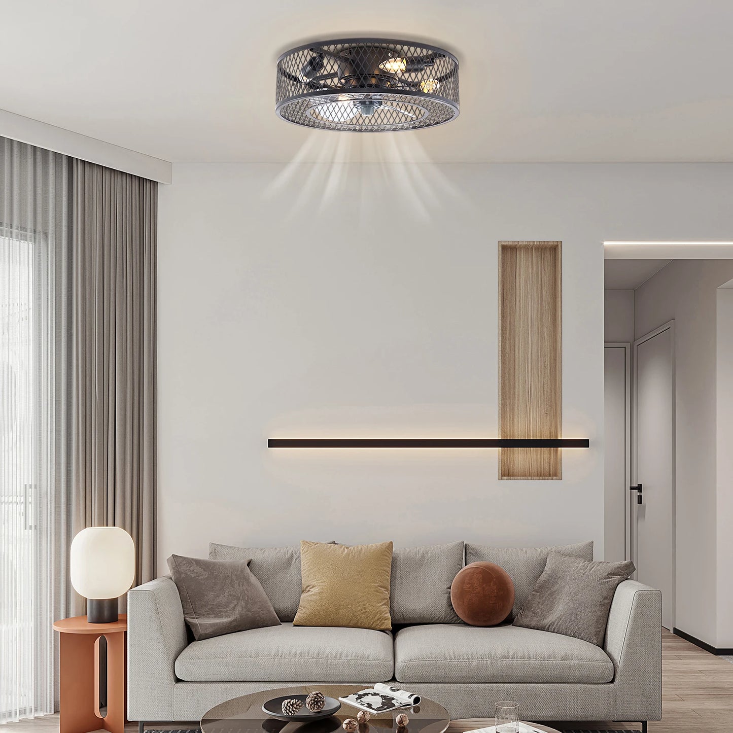 Ceiling Fan Pendant Light With E27 Socket No Bulbs Included