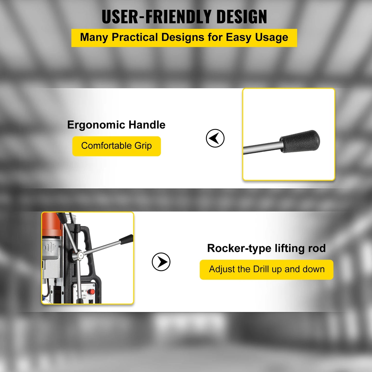 SucceBuy Magnetic Drill Press 1680W With HSS Annular Cutter Bits