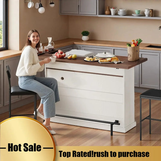Bar Table With Stools Kitchen Island With Storage Unit