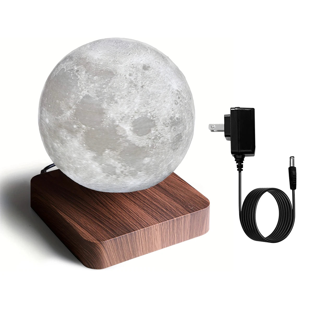 Mexllex Magnetic Floating Moon Lamp With Wooden Base and LEDs