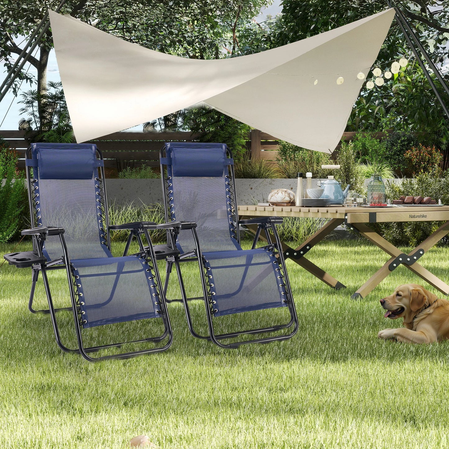 JHK Zero Gravity Recliner Chairs Set of 2 Outdoor Loungers