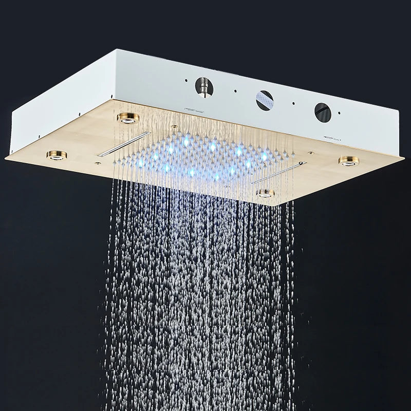 Rozin LED Shower Head Ceiling Mounted Rainfall And Waterfall