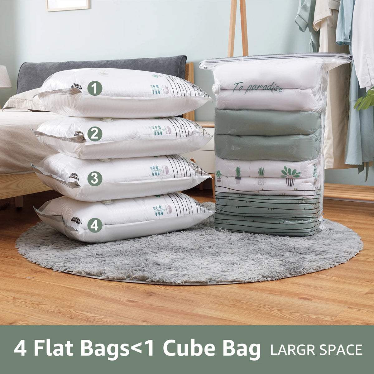 Taili Vacuum Storage Bags Cubic Compression for Clothing and Blankets