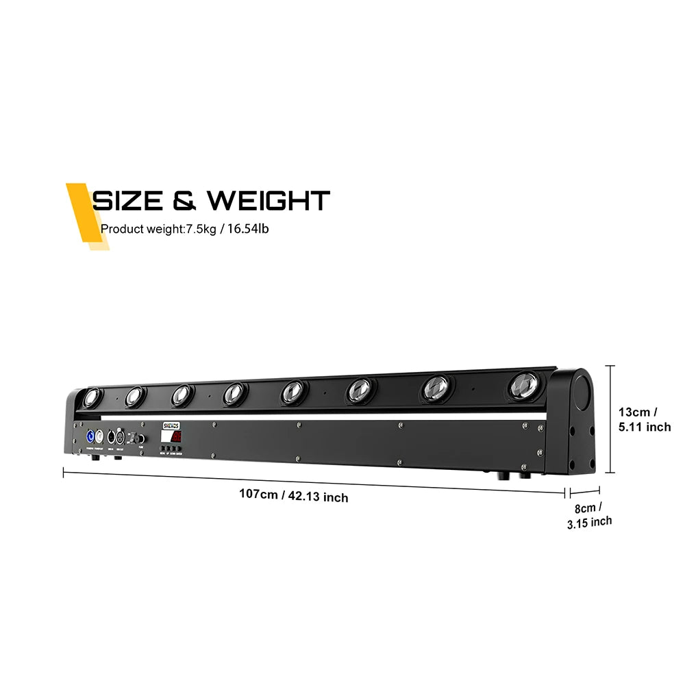SHEHDS Moving Head RGBW 4in1 Stage Light DMX 512 For DJ Parties