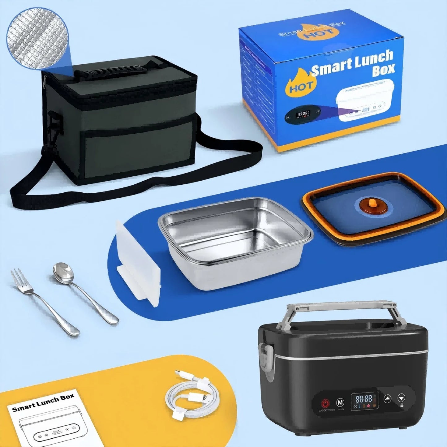 Wireless Lunch Box 12000mAh Heater With FiveSided Heating