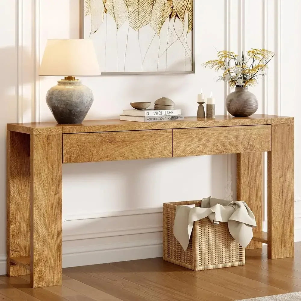 Entryway Sofa Table With Drawers Behind Couch for Hallways
