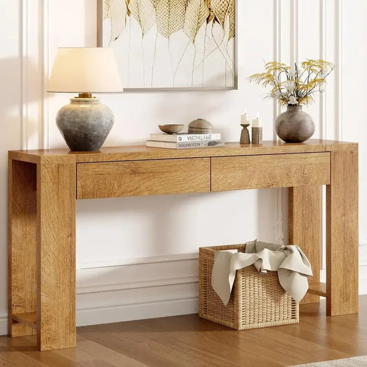 Entryway Sofa Table With Drawers Behind Couch for Hallways
