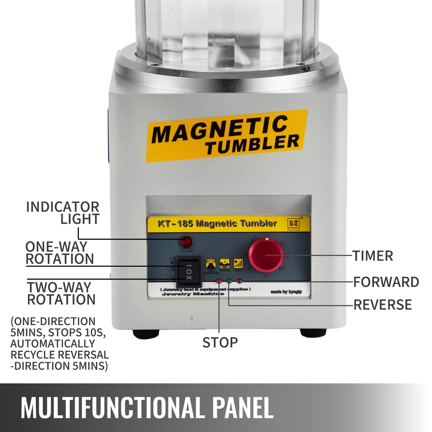 SucceBuy KT-185 Magnetic Tumbler Jewelry Polisher Bidirectional System