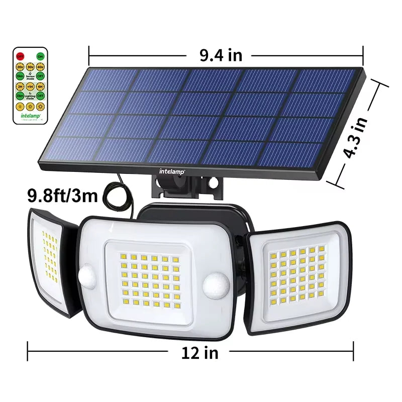 Intelamp Outdoor Solar LED Spotlight With 4000mAh Battery