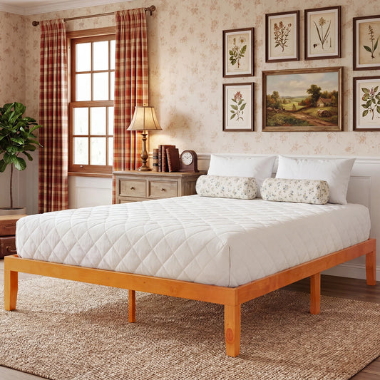 MCQ Platform Bed Frame With Wood Slats Noise Free Assembly