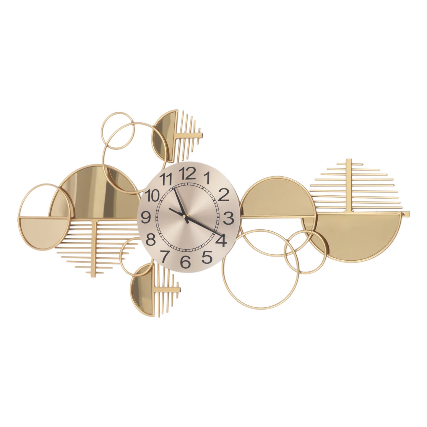 Creative Modern Metal Wall Clock Silent Battery Operated Minimalist Decor