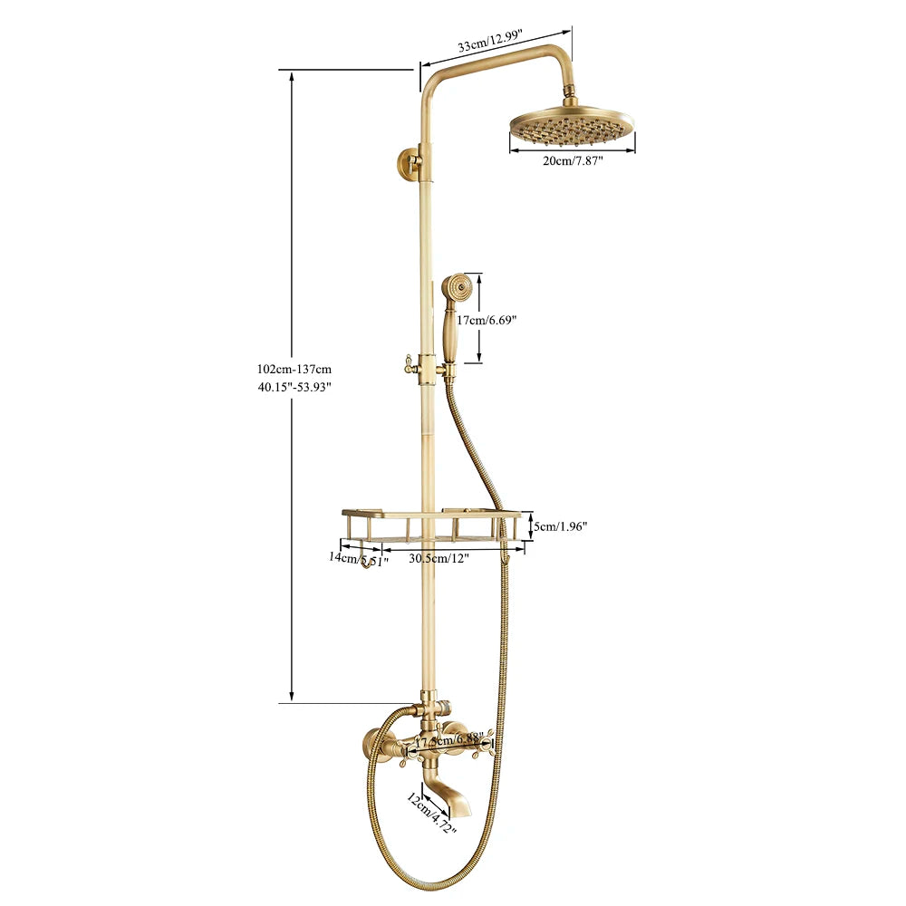 Suguword Shower Faucet Set With Rainfall Head Handshower Wall Mount