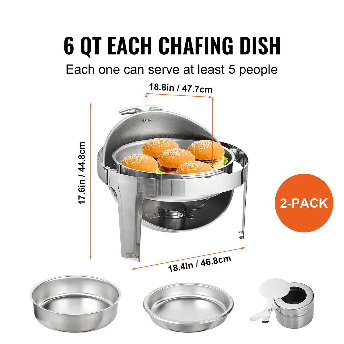SucceBuy Stainless Steel Chafing Dish Buffet Serving Set