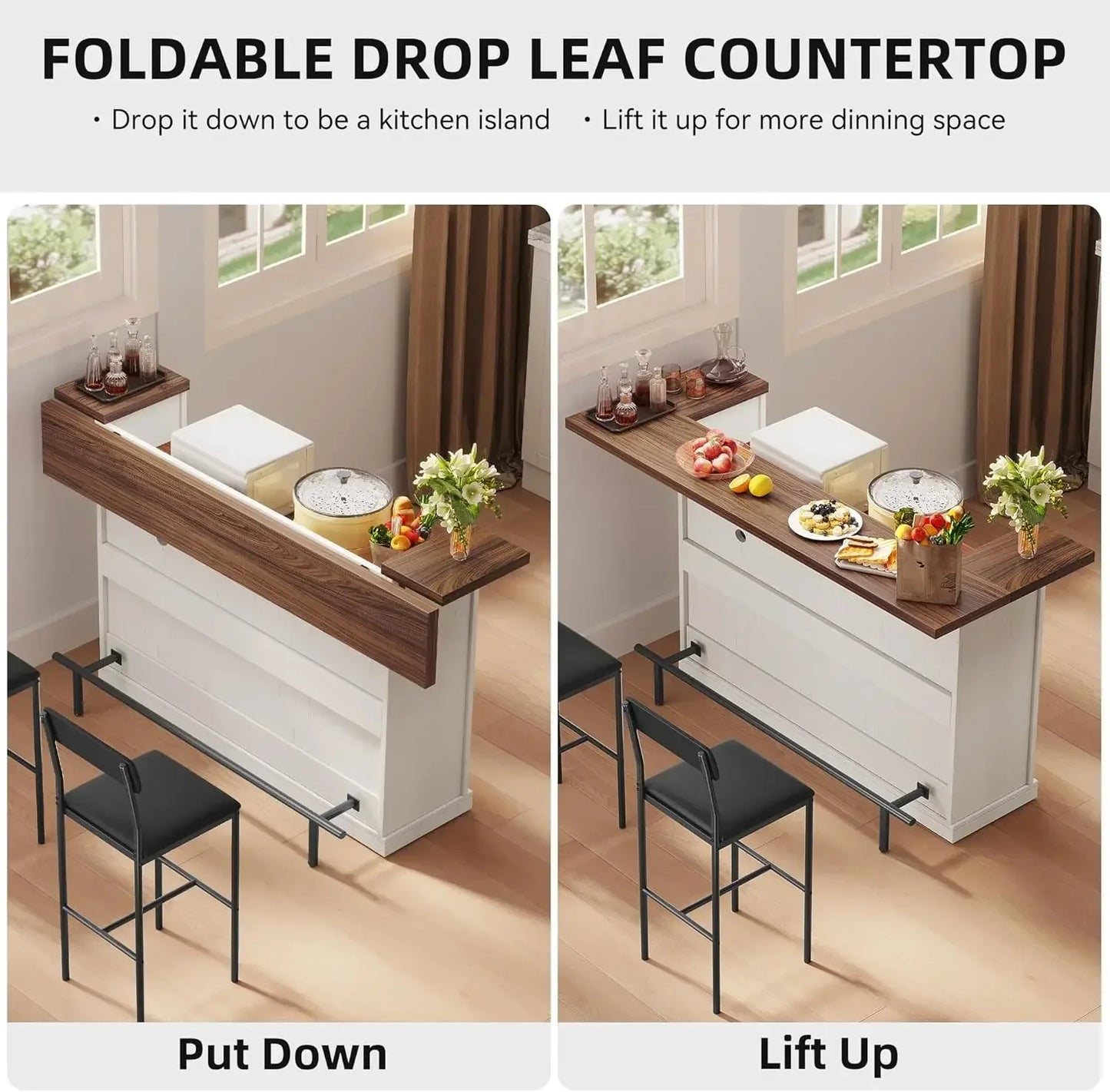 Bar Table With Stools Kitchen Island With Storage Unit