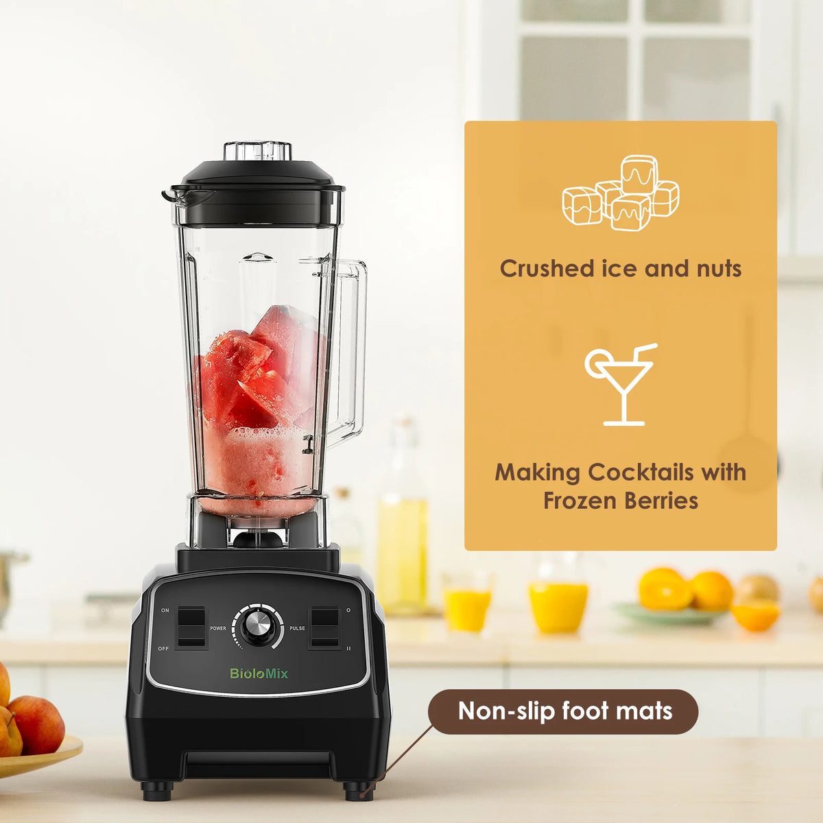 Biolomix Heavy Duty Commercial Blender 3HP 2200W Ice Crush Mixer