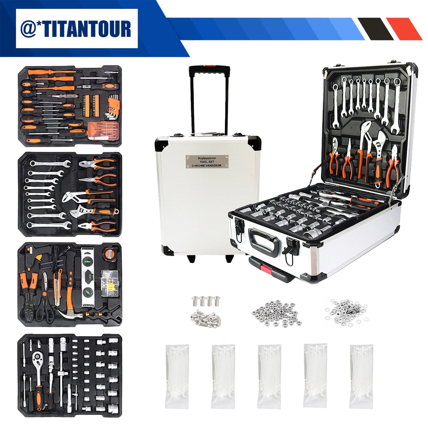 Professional 999 Piece Industrial Repair Tool Set For Automotive Home