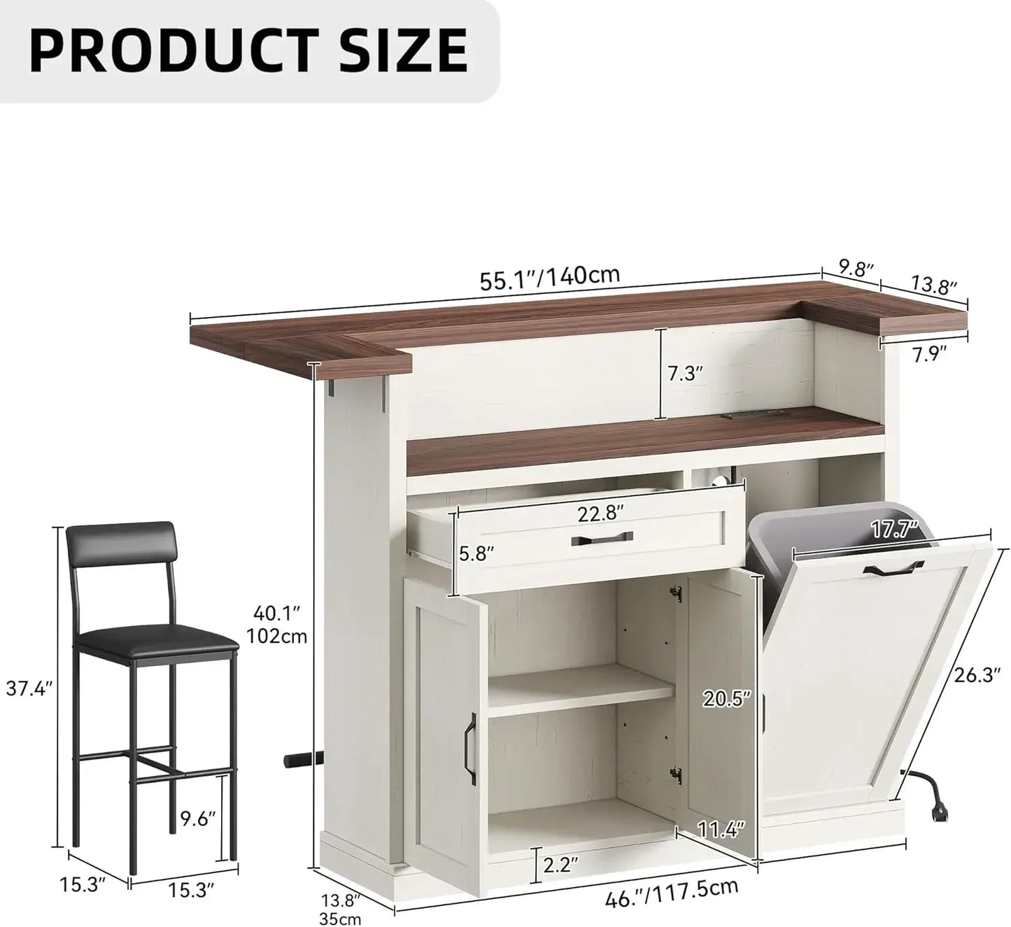 Bar Table With Stools Kitchen Island With Storage Unit