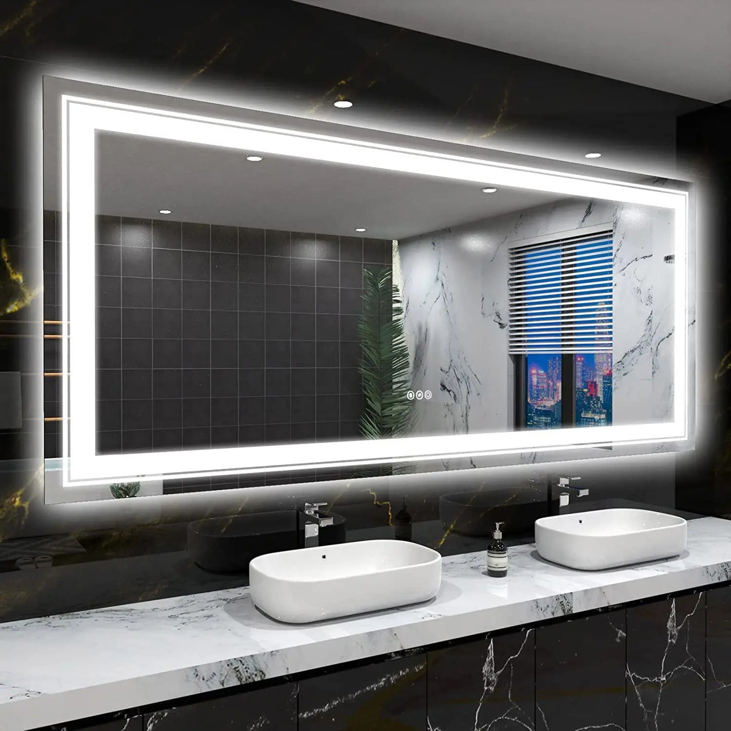 Wisfor LED Backlit Anti Fog Dimmable Bathroom Mirror Memory
