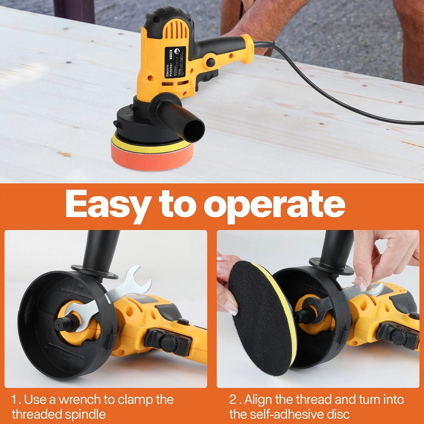 Electric Polisher Car Polishing Kit 800W Variable Speed Buffer