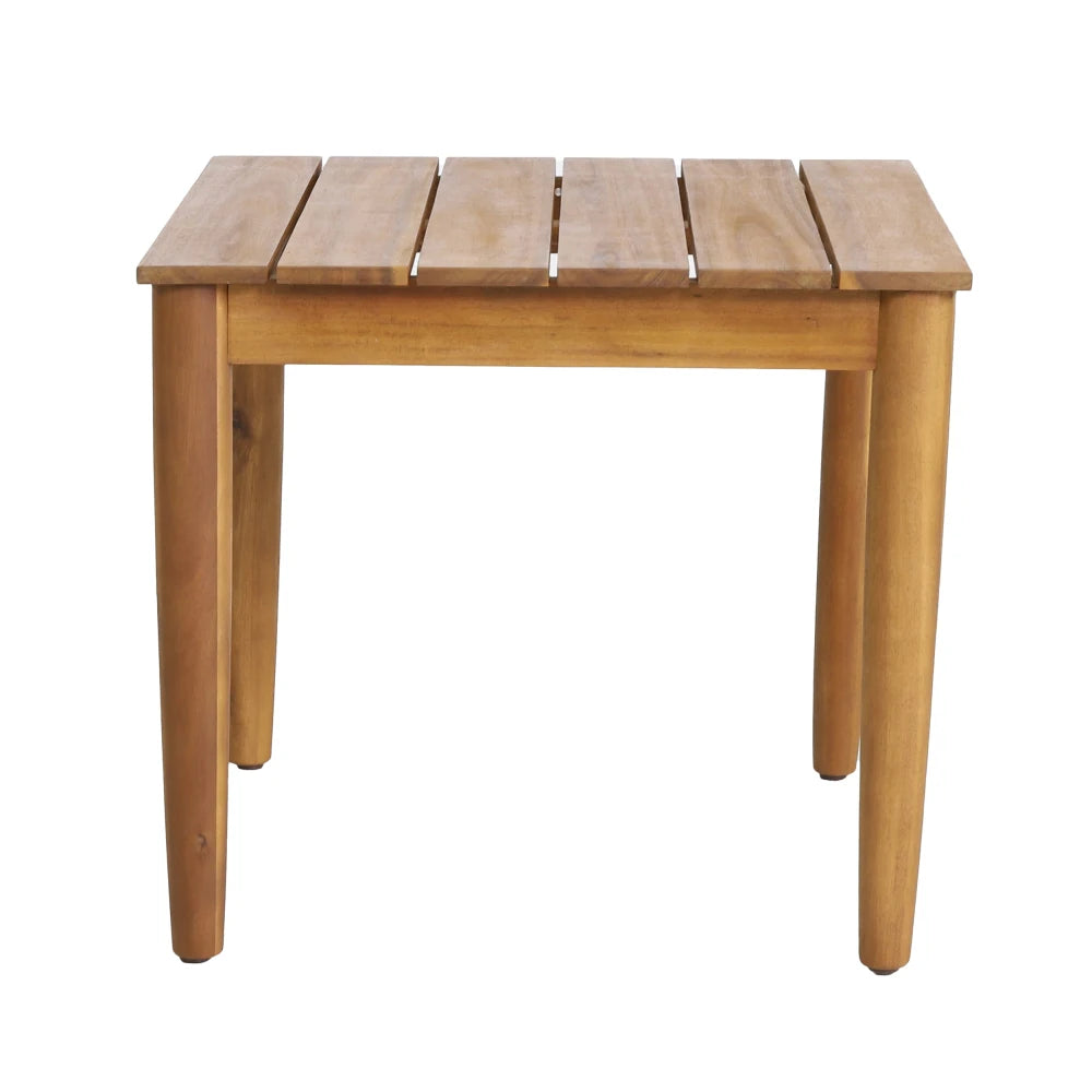 LISM Rustic Acacia Wood Outdoor Side Table With Slat Top