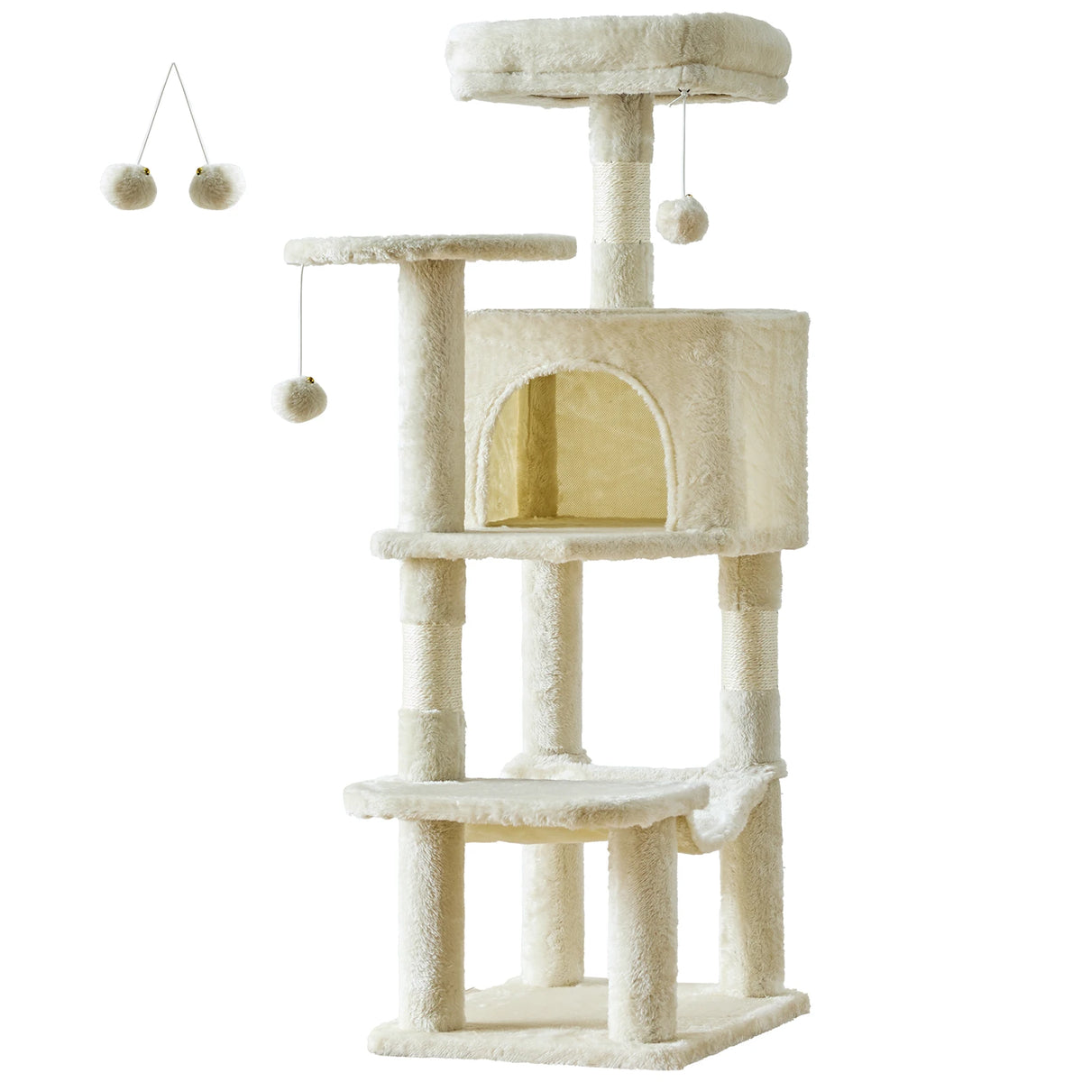JHK Four Tier Indoor Cat Tree Sisal Scratching Posts