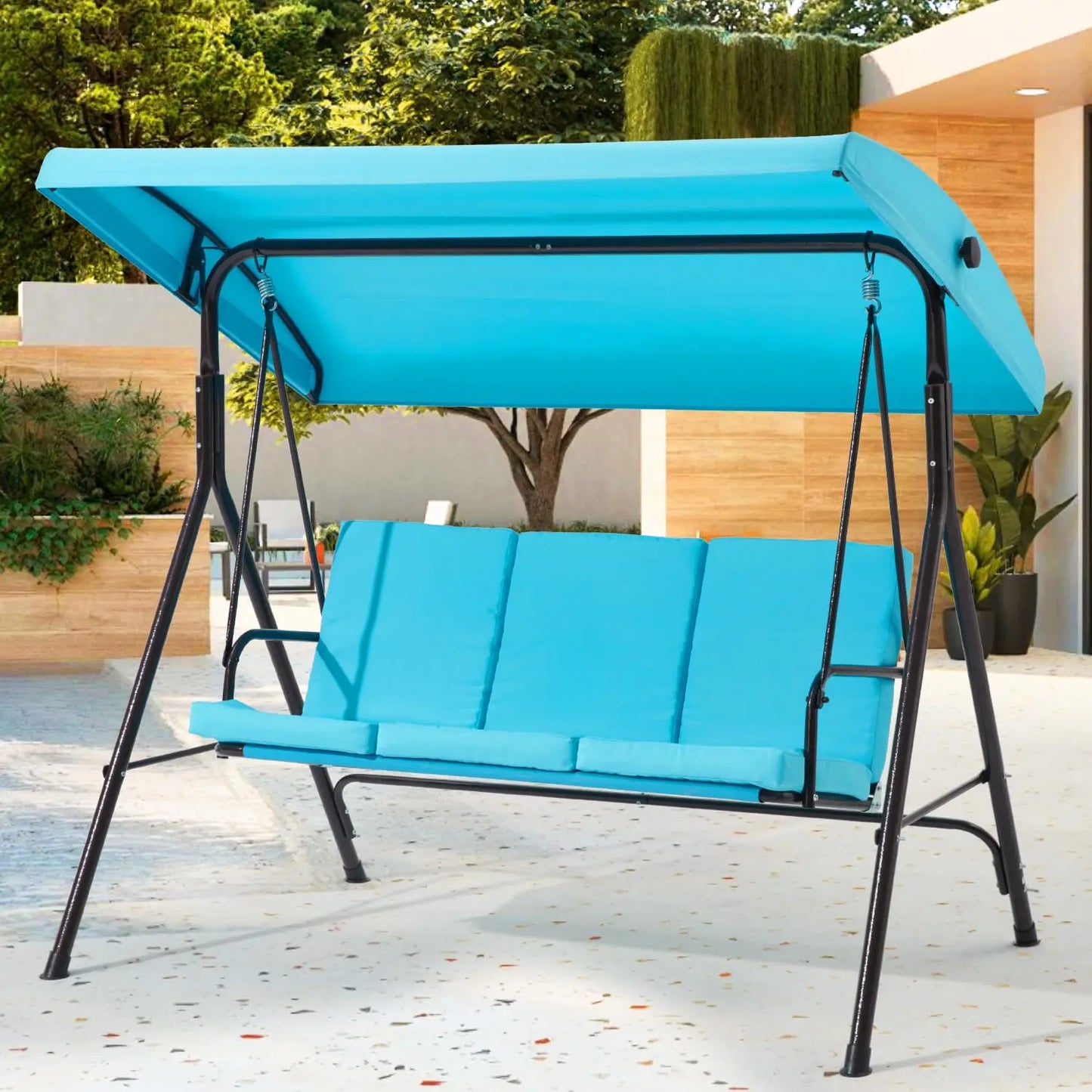 XIAOLANG Outdoor Patio Swing With Removable Cushions And Canopy