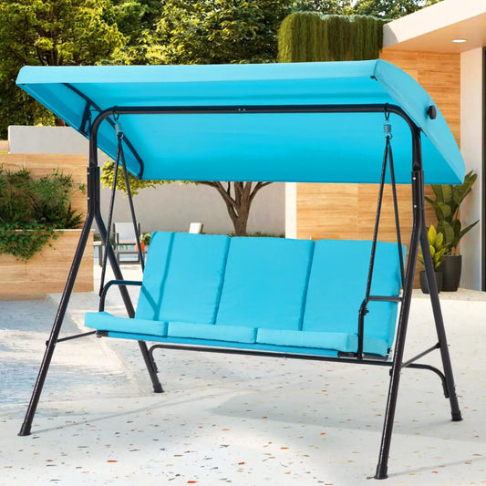 XIAOLANG Outdoor Patio Swing With Removable Cushions And Canopy