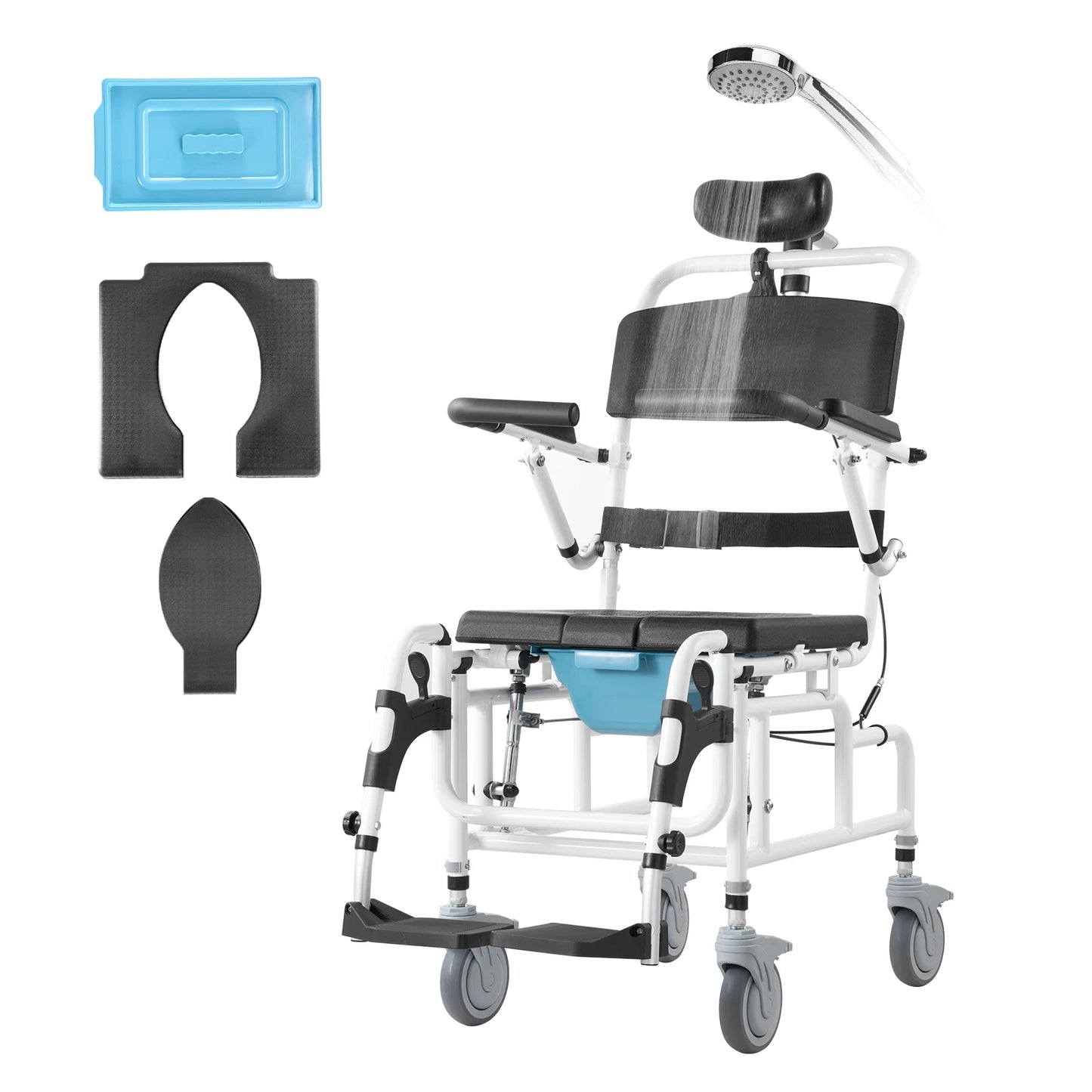 SucceBuy Shower Wheelchair Aluminum Alloy For Inside Shower Use 300 Lbs
