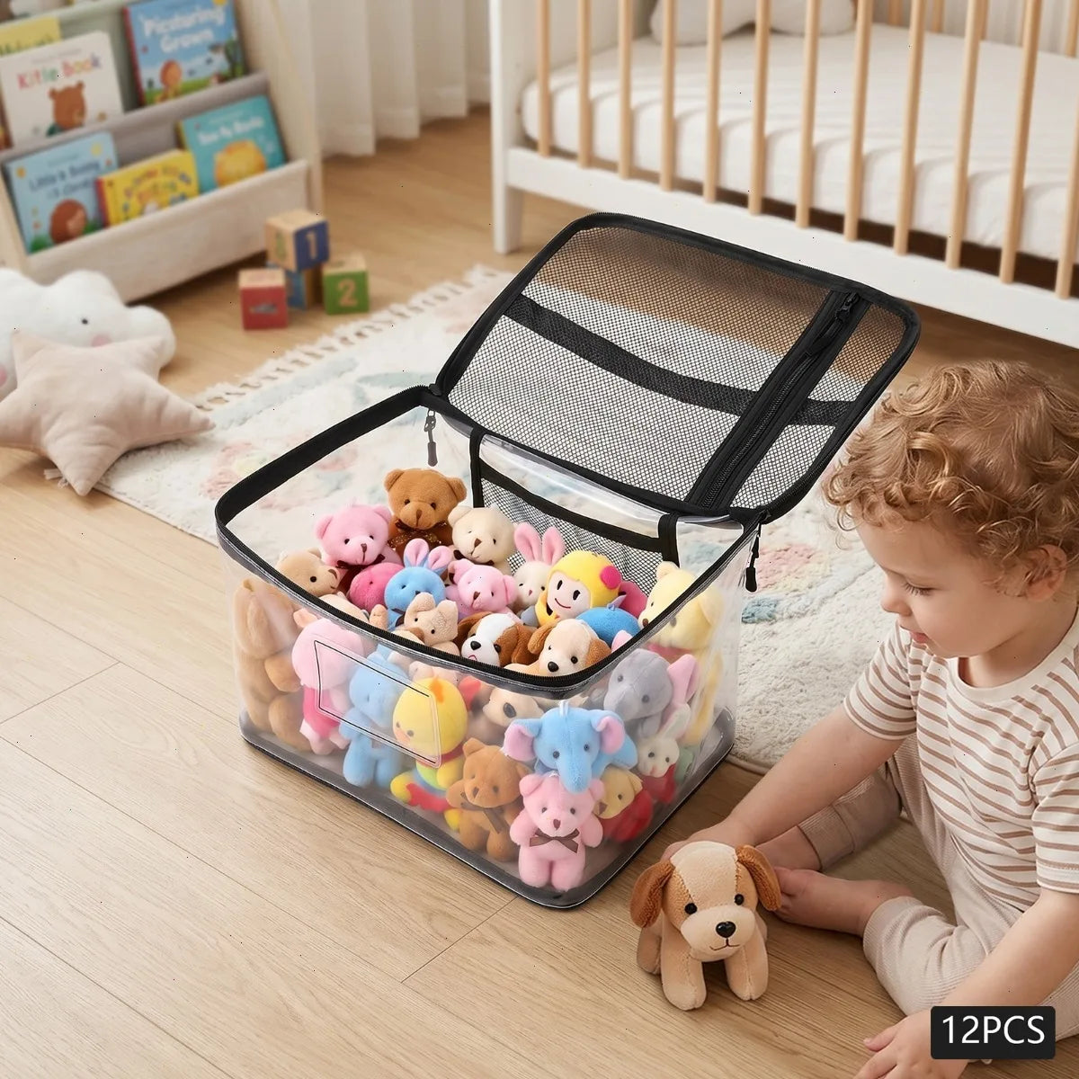 Bymaocar Clear Pvc Toy Storage Bag Featuring Multi Pocket Design