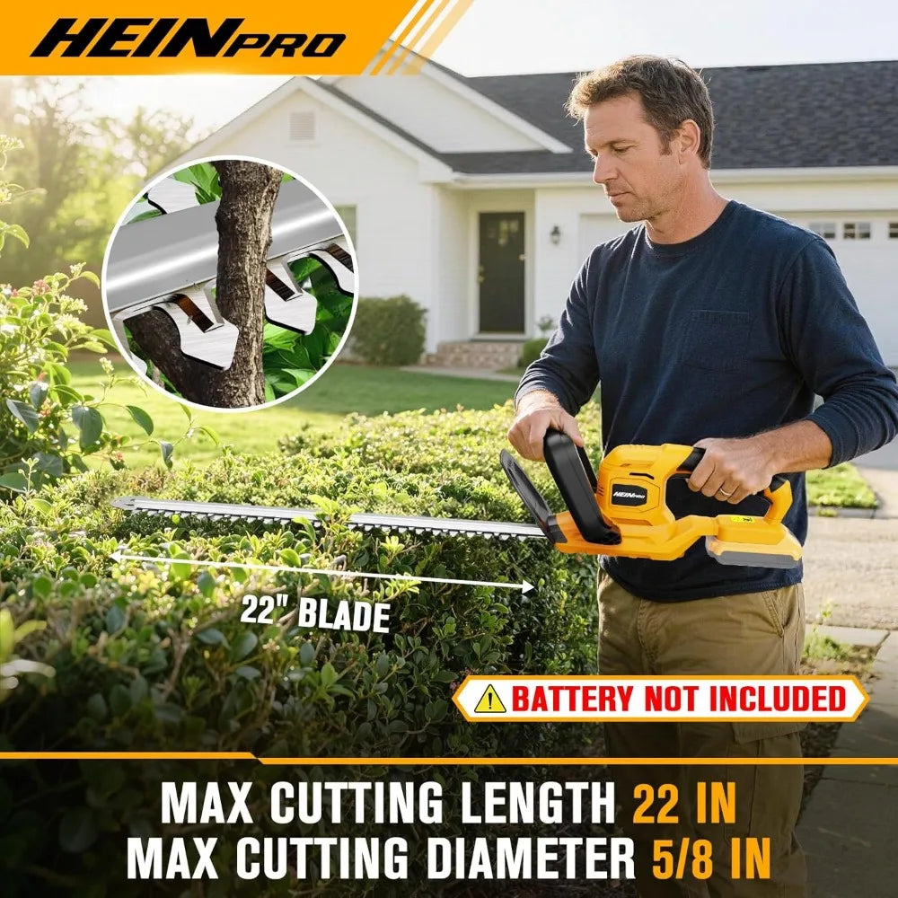 Cordless Hedge Trimmer for Garden Shrubs with Dual Action Blades