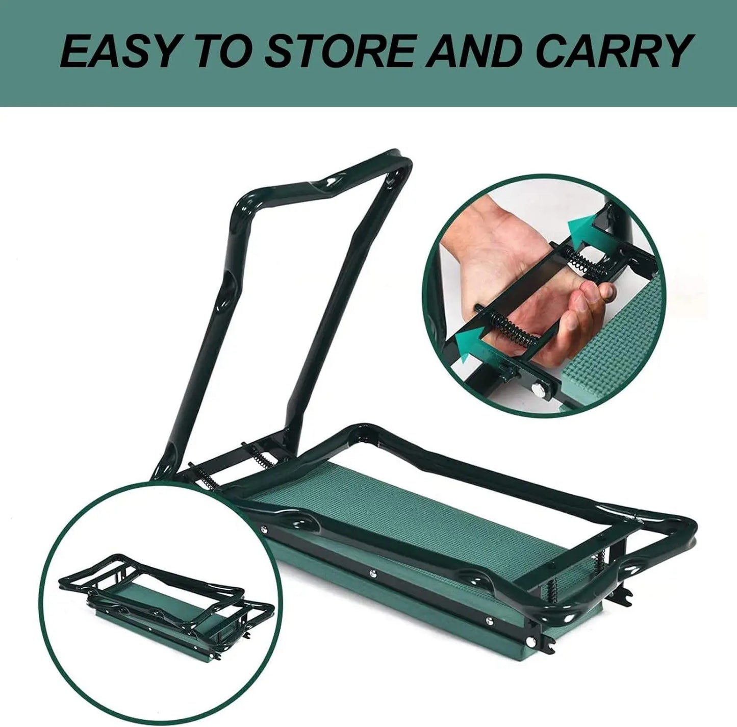 Upgraded Folding Garden Kneeler And Seat Portable Bench With Foam