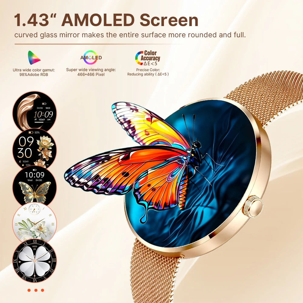 MEVADEN Ultra Thin Stainless Steel Smartwatch AMOLED Display With Bluetooth Call