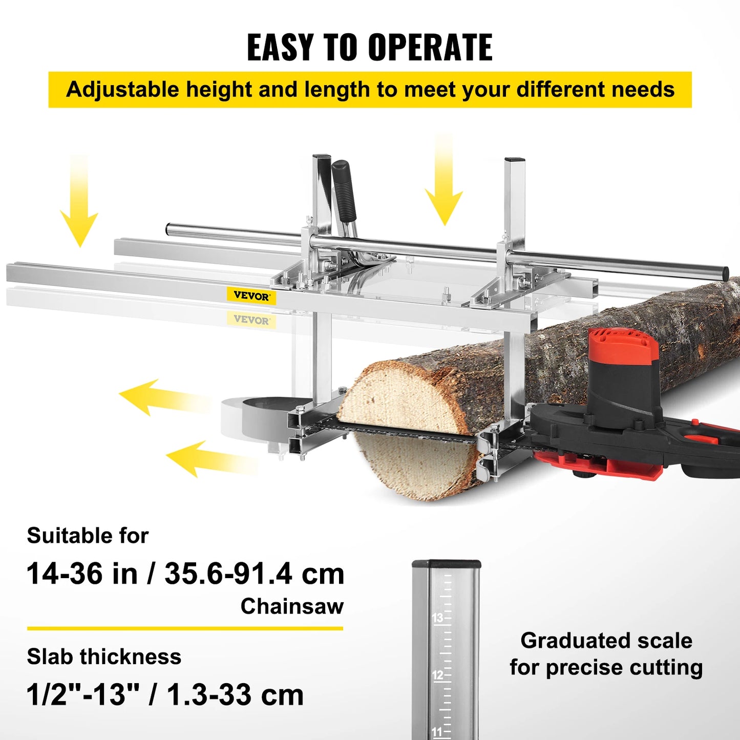 Chainsaw Mill Planking Guide Bar Lumber Cutter for Portable Sawmill