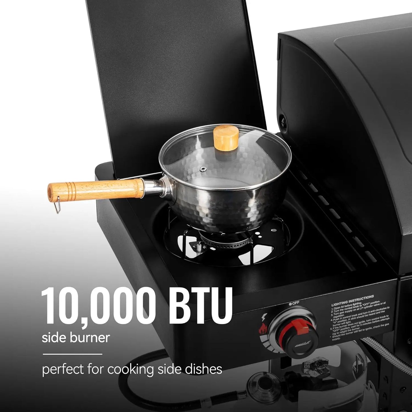 Gas Charcoal Dual Fuel Grill With Offset Smoker System